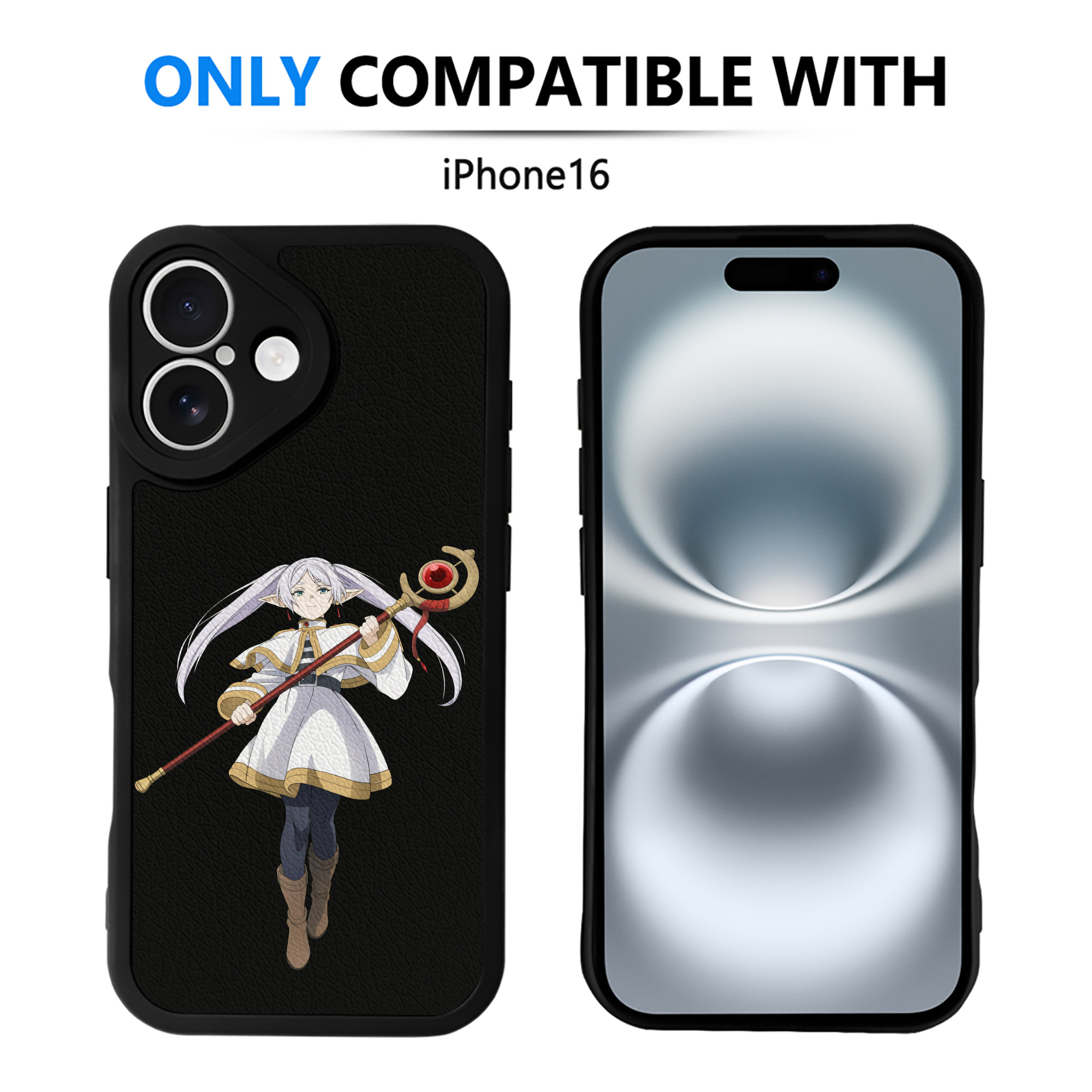 （画像用） 葬送のフリーレン Frieren 【iPhone 16シリーズ対応】シリコンスマホケース（レザー調） 材質：シリコン